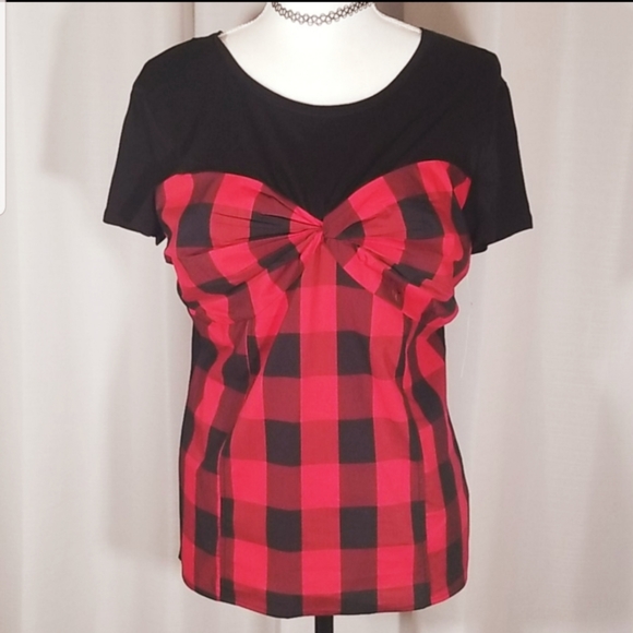 New York & Company Tops - New York & Company Plaid Bustier top blouse. L